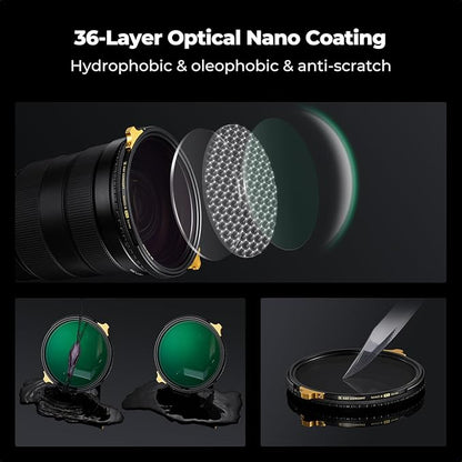 K&F CONCEPT 67mm Variable ND2-32 ND Lens Filter & Circular Polarizing Filter 2-in-1 for Camera Lens, Waterproof Scratch Resistant 36 Multi-Coated Lens Filter (Nano-X PRO Series)