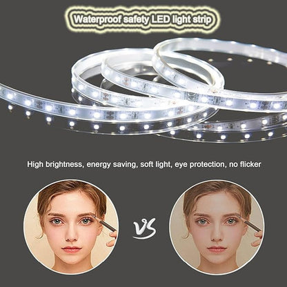 Bathroom Mirror with LED Lights,Makeup Vanity Touch Mirror with LED Lights，Backlit LED Illuminated Vertical Bathroom Mirror with Demister Heat Pad,Dimmable & 3 Colors(B,W75*H100cm/W29.5*W39.4IN)