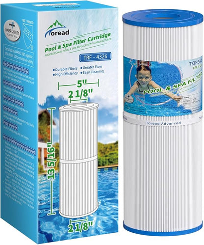 TOREAD Replacement for Spa Filter PRB25-IN, Unicel C-4326, Filbur FC-2375, FC-2370, R173429, 3005845, 17-2327, 100586, 33521, 25392, 817-2500, Guardian 413-106, 5X13 Drop in Spa Filter, 1 Pack