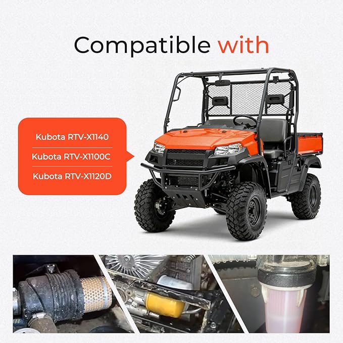 77700-05389 Kubota RTV Maintenance Filter Kit Compatible with Kubota RTV-X1140 RTV-X1100C RTV-X1120D Utility Vehicle Replaces HH150-32094 6A320-59930 HHK70-14070 1G319-11210 HHK32-16770
