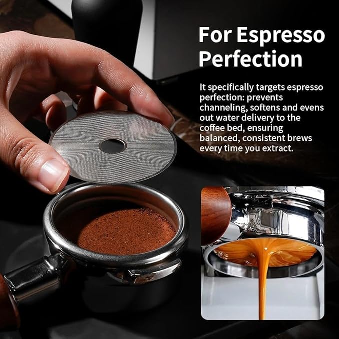 watchget 58.35mm Espresso Puck Screen - 0.2mm Ultra Thin Espresso Filter with Round Hole - Lower Shower Screen - Metal Reusable Coffee Filter for Portafilter Basket 58mm - Puck Screen