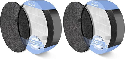 LEVOIT LV-H132 Replacement Filter,Genuine LV-H132-RF Air Purifier Filters,High-Efficiency Activated Carbon for Removal of Smoke,Odor,Allergens,Pollen,(Pack of 2)