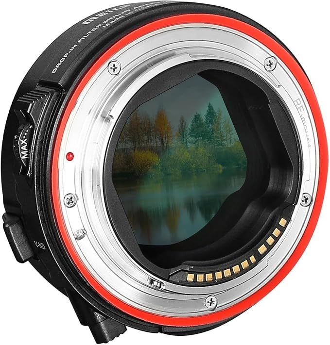 Meike MK-EFTR-C Drop-in Filter VND and Clear Filter Metal Auto-Focus Mount Adapter for Canon EF to Canon EOS R Series Cameras