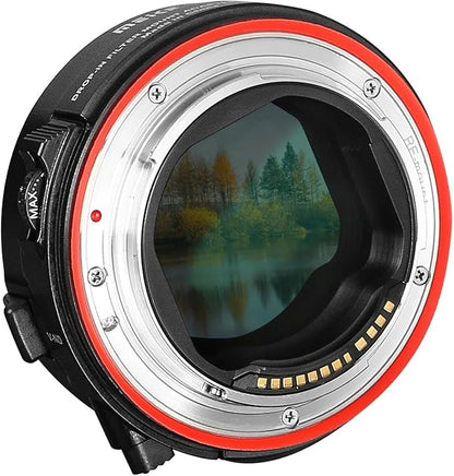 Meike MK-EFTR-C Drop-in Filter VND and Clear Filter Metal Auto-Focus Mount Adapter for Canon EF to Canon EOS R Series Cameras