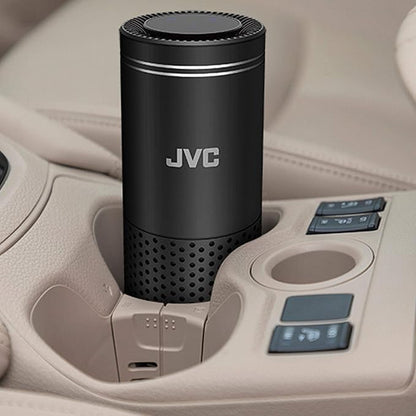 JVC KS-GA100 Car Air Purifier Portable USB Power Input HEPA Filter 3-Stage Filtration Motion Activated Controls Black