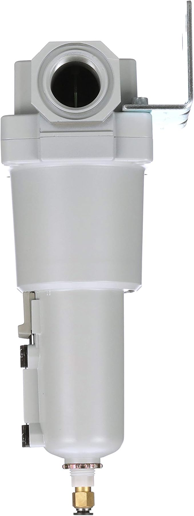 PneumaticPlus SAF600-N10BD-MEP Compressed Air Particulate Filter 1" NPT, 10 Micron - Metal Bowl w/Auto Drain, Bracket