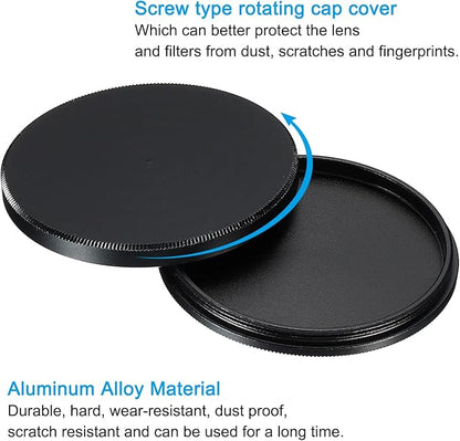 PATIKIL 46mm Lens Cap, Camera Lens Cap Cover Universal Front Metal Lens Filter Stacks Cap Protective Case for 46mm Camera Circular Polarizing Fader ND Filter, Black