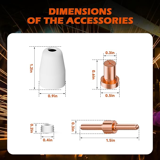 60PCS PT31 Plasma Cutter Consumables, High-Quality Cutting Performance Nozzles, Electrodes & Tips for CUT-40, CUT-50, CT-312Plasma Cutters, Precision Fit Plasma Cutter Torch PT-31 JG-40 LG-40