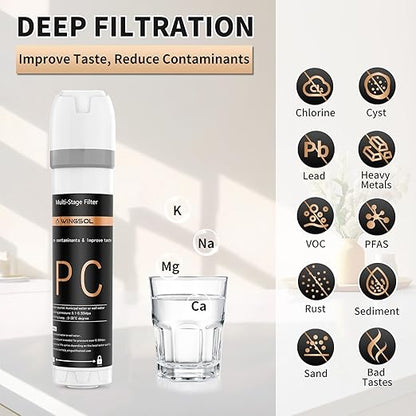 Under Sink Water Filter System with Stainless Steel Faucet, Reduces Chlorine, Heavy Metals, Bad Taste, Sediment, NSF/ANSI 42&53, 8K Gallons, Easy Installation Sink Water Filter, Brushed Nickel