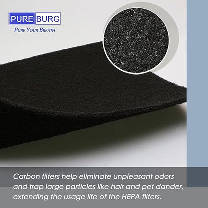 PUREBURG Replacement Filter Set Compatible with Purafide Air XP360 Air Purifier, H13 HEPA 4-Stage Filtration Activated Carbon Pre-Filters Air Clean Dust VOCs Odor