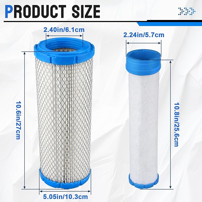 11013-7044 25 083 01 Air Filter & 11013-7045 2508304-S Pre Filter for Kawasaki 11013-7020 11013-7019 for Kohler 25 083 01-S for John Deere M131802 for B&S 841497 for Gravely 21536900 Lawn Mower