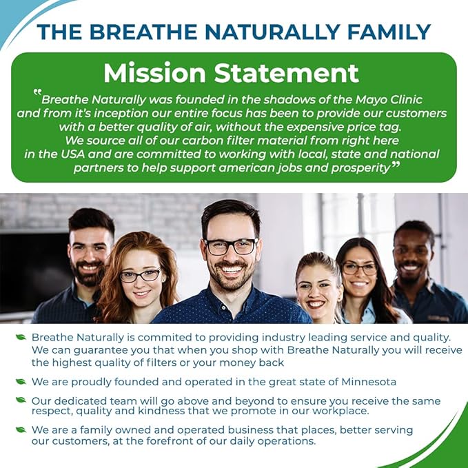 Breathe Naturally Universal 12x48 Cut-to-Fit Activated Carbon Filter (6 Pack) Charcoal Air Filter Sheet for Air Purifiers