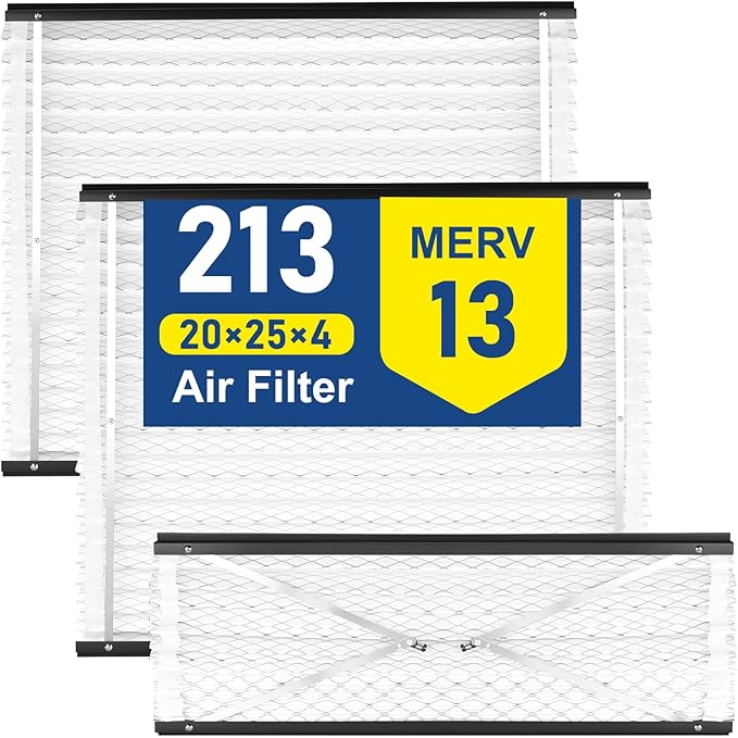 2Pack 213 Replacement Filter Compatible with AprilAire Size: 20x25x4 Whole House Air Purifiers model:1210, 1620, 2210, 2216, 3210, 4200, MERV 13