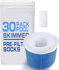 GOKU 30-Pack Swimming Pool Filter Skimmer Socks for Inground & Above Ground Pool Fine Mesh Leaves Pollen Catcher Debris Pre-Filter Scum Sock, Pool Basket Net Protector Strainer Screen Liners Savers