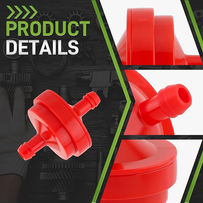 10 Pack Lawn Mower 1/4 Inch Inline Gas Fuel Filter for 298090 298090S for John Deere AM107314 LG298090 LG298090S PT4265 for Toro 42-5240 56-6360