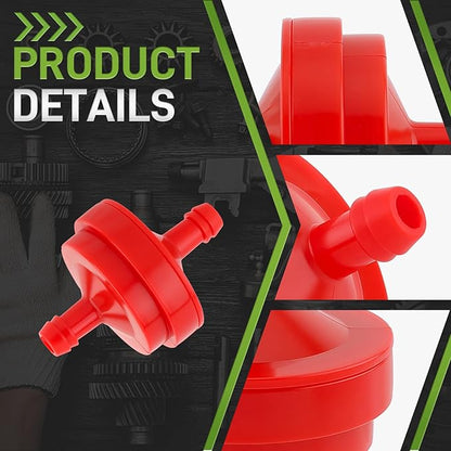 10 Pack Lawn Mower 1/4 Inch Inline Gas Fuel Filter for 298090 298090S for John Deere AM107314 LG298090 LG298090S PT4265 for Toro 42-5240 56-6360
