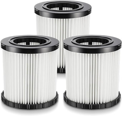 DCV581H DCV580H Vacuum Replacement Filter for DEWALT 20V MAX Wet/Dry VAC DCV580H (Cordless) DCV581H DCV5801H Portable Shop Vac Vacuum 2 Gallon Tank Capacity, Washable and Reusable Hepa Filter, 3 Pack