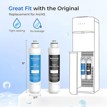 Waterdrop W281 Water Filters for Water Coolers, Replacement for Avalon® branded Bottleless Water Coolers Filters, 1,500 Gallon Extended Lifespan, More Pure Enjoyment, 2 Count（1 Set）