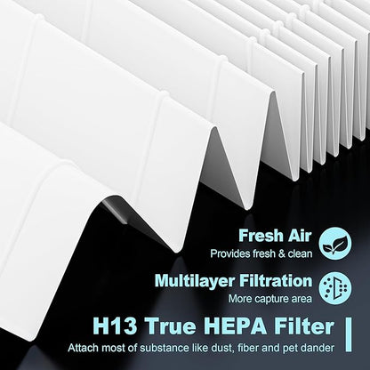 HPA100 Replacement Filters for Honeywell HPA100 HRF-ARVP100 Series Air Purifier HPA094, HPA104, HPA105, HPA3100 and HPA5100, Funmit 2 HEPA R Replacement and 8 A Carbon Pre-Cut Pre-Filters