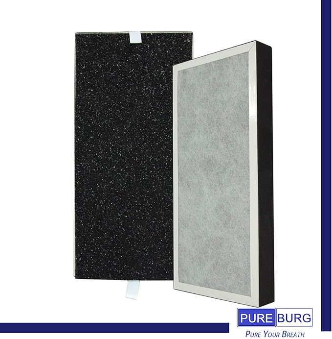 PUREBURG Replacement Filter Set Compatible with Hunter HP100 HT100 Air Purifier,2-Pack H13 HEPA + 4 x Activated Carbon Pre-Filters 4-Stage Filtration Air Clean VOCs