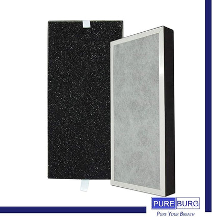 PUREBURG Replacement Filter Set Compatible with Hunter HP100 HT100 Air Purifier,2-Pack H13 HEPA + 4 x Activated Carbon Pre-Filters 4-Stage Filtration Air Clean VOCs