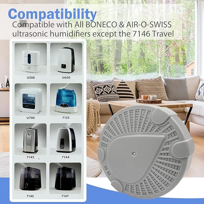 Hydro Cell A200 Humidifier Filter with Activated Carbon Compatible with BONECO & AIR-O-Swiss Ultrasonic Humidifier Water Maintenance, 3 Packs