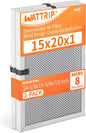 2-Pack 15x20x1 MERV 8 Reusable & Washable Electrostatic Air Filters - Long-Lasting Filter for HVAC, Furnace & Air Conditioner Units, Actual Size: 14-5/8” x 19-5/8” x 7/8”