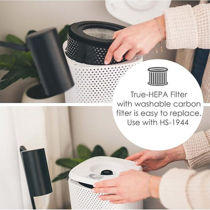 Crane Air Purifier with True HEPA Filter, UV Light, 250 Sq Feet Coverage, Timer Function, Sleep Mode, Washable Particle Filter, EE-5067