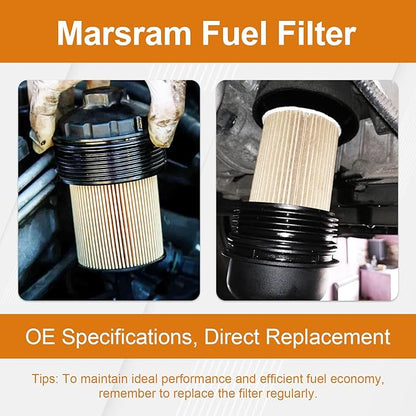 Marsram Fuel Filter for Ram 2500 3500 4500 5500 6.7 Cummins Diesel, Fuel Filters fit for 2019 2020 2021 2022 2023 Dodge Ram, 2 Set Fuel Filter Water Separator Kit Replace 68157291AA 68436631AA