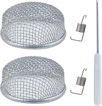 2 Pack RV Flying Insect Screen Furnace Vent Cover Bug Screens, 2.8 x 1.3 Inch Stainless Steel Mesh for Camper, Installation Tool Included