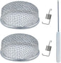 2 Pack RV Flying Insect Screen Furnace Vent Cover Bug Screens, 2.8 x 1.3 Inch Stainless Steel Mesh for Camper, Installation Tool Included