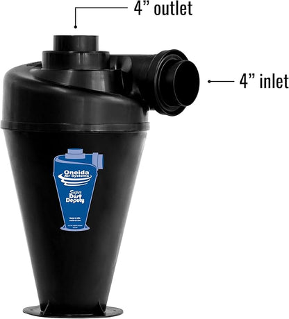 Oneida Air Systems Cyclone Attachment for Single Stage 0.5-3HP Dust Collector, 4/5 DIY - Portable Attachments and Accessories for Home and Woodworking Space Cleaning