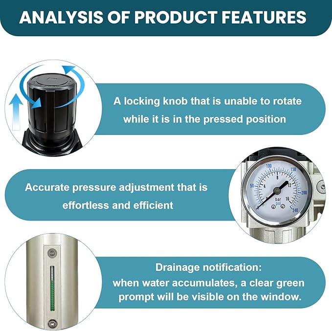 Upgraded 3/4" NPT Heavy Duty Industrial Grade 4 Stage Air Drying System, Particulate Filter, Coalescing Filter, Desiccant Dryer & Air Regulator - for Plasma Cutter, Paint Spray（Auto Drain）