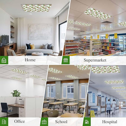 Fluorescent Light Covers for Ceiling Lights Deserts Camels Magnetic Light Filters 1 Pack 4x2 ft Southwest Date Trees Ceiling Lights Cover for Classroom Office School Home Drop Lamp Decor