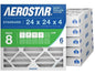 Aerostar 24x24x4 MERV 8 - 6 Count - High Efficiency Pleated HVAC, Furnace & Air Conditioner Filters - Removes Dust, Lint, Mold & Allergy-Causing Pollen