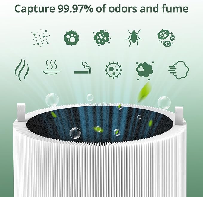 2 Pack 211i Max Replacement Filter Compatible with BLUEAIR Blue Pure 211i Max Air Purifier, Ture HEPA & Activated Carbon Replacement Filter