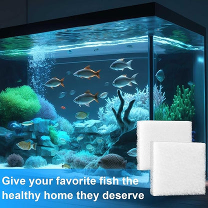 26 Pcs Aquarium Filter Media Kit Compatible with Fluval C4 (70 Gal) Power Filter, 6 White Foam Sponge Pads, 6 Poly Foam Sheets, 6 Bio-screen, 6 Activated Carbon, 2 Pack 7 Oz/200g Ceramic Ring