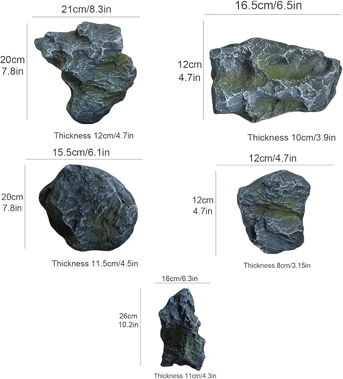 Outdoor Fake Rock Cover Realistic Lightweight Fiberglass Artificial Landscape Boulder Enclosure Protection Dome for Well Pump Septic Tank Electrical Boxes R (O)
