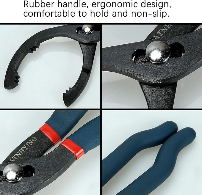 12" Oil Filter Pliers, Adjustable Oil Filter Wrench, Universal Oil Filter Removal Tool No Slipping for Engine Filters, Conduit, Fittings, Straight Head