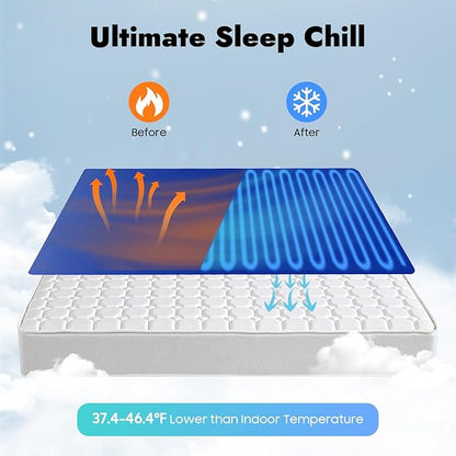 Bepritm Bed Cooling System, 6W Mattress Water Cooling Bed Pad with LCD Panel, Single Size Water Bed Cooler 50dB Low Noise for Bedroom, Student Dorm, Home (63 x 27.5in)