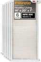 Filtrete 14x20x1 AC Furnace Air Filter MERV 5 MPR 300 Capture Unwanted Particles 3-Month Pleated 1-Inch Electrostatic Air Cleaning Filter, 6-Pack (Actual Size 13.81x19.81x0.81 in)