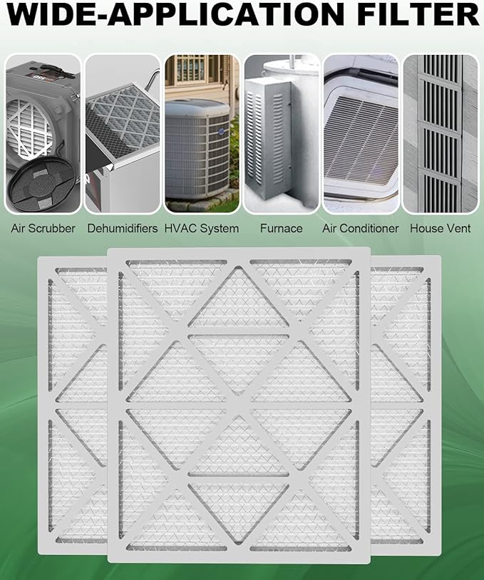 20x24x1 Air Filter 6 Pack, Durable MERV 8 Pleated Home HVAC AC Furnace Filters, Lightweight Compact Air Conditioner Filter Replacement