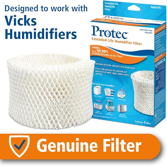 ProTec Humidifier Filter Replacement, Wicking, Pack of 3 – Replacement Filter Works with Vicks Cool Mist Humidifiers and Other Models