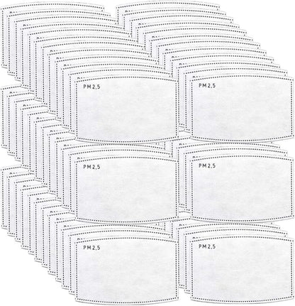 100 PCS PM2.5 Activated Carbon Face Mask Filter for Adults, Replaceable Mouth Respirator Filter to Anti Haze Dustproof Air Pollution Germ
