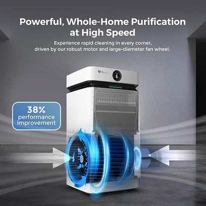 Airdog X8 Home Air Purifier for Rooms Up to 1,000 sqft. - Patented TPA Tech Up to 20X More Effective than HEPA - Washable Filter and Whisper Quiet