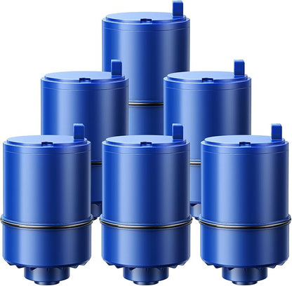 6 Pack RF9999 Faucet Mount Replacement Filter For ALL PUR/PUR PLUS Faucet Filtration Systems, 3-in-1 Powerful & Natural Mineral Filtration, Lead Removal, 18-Month Value, Blue, *NSF Certified