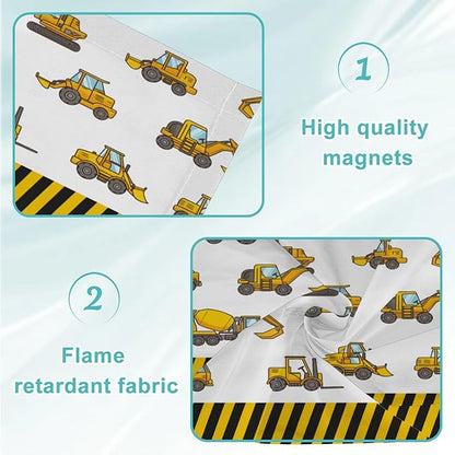 6 Pcs Fluorescent Light Covers for Ceiling Lights Construction Vehicle Excavators Bulldozers Forklifts Yellow Black Decorative Magnets Light Filters for Office Home Classroom Must Haves 4’ x 2’