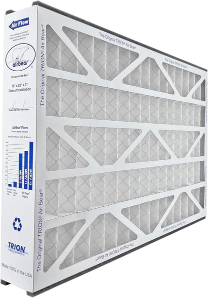 16x25x3 TRION Air Bear Cub Pleated HVAC Air Filter MERV 8 (4-Pack) (Actual Size: 15.75 x 24.75 x 3.06 Inches)