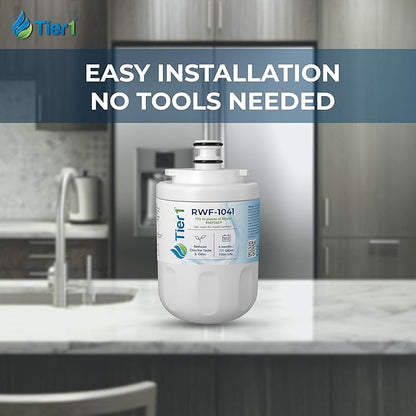 Tier1 RWF1041 UKF7003 Refrigerator Water Filter | Replacement for EDR7D1, UKF7002AXX, UKF7003AXX, WSM-1, WF288 Fridge Filter - Up to 12 Months Supply | Easy Install | Great Tasting Water & Ice (2-pk)