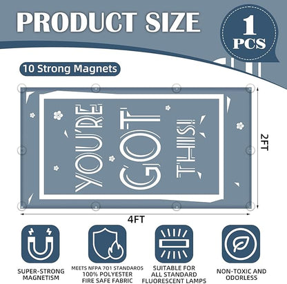 Fluorescent Light Covers - Classroom Covers for Ceiling Lights, 1 PCS 4 x 2 Feet Magnetic Light Filters, Classroom, Office Decor (You're Got This ！)